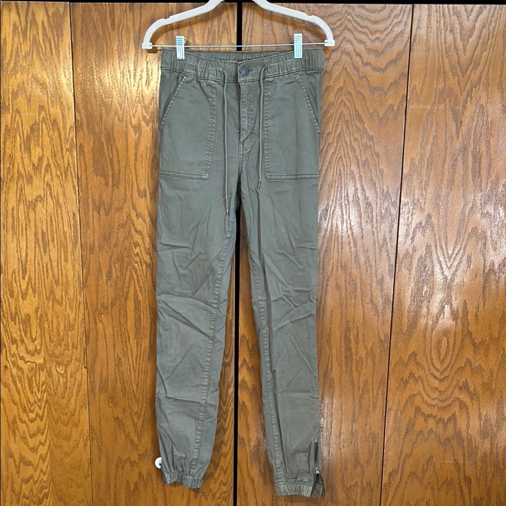 American Eagle Outfitters Green Jogger Track Pants with Elastic Cuffs